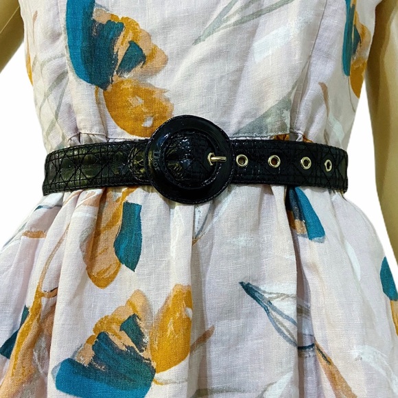 CHRISTIAN DIOR Vintage Patent Quilted Belt - Picture 1 of 15